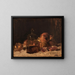 Still life with flask and pomegranates - Félix Ziem — framed artwork on a wall