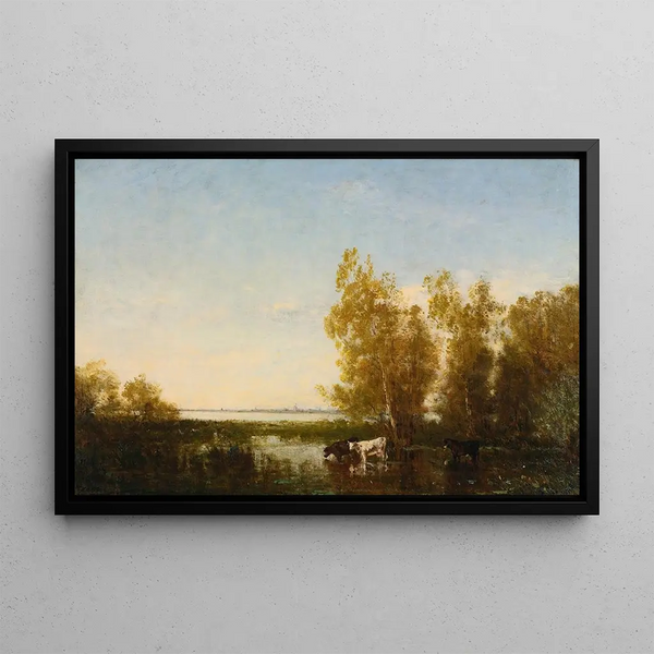 Dutch landscape painting - Félix Ziem — framed artwork on a wall