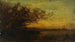 Water body at sunset painting with two studies on the back - Félix Ziem — artwork view