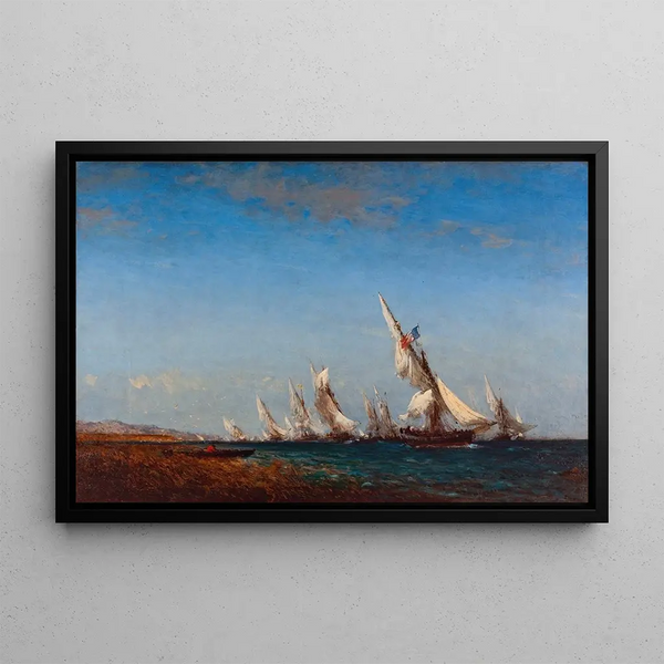 Return of the Fishermen in Martigues - Félix Ziem — framed artwork on a wall
