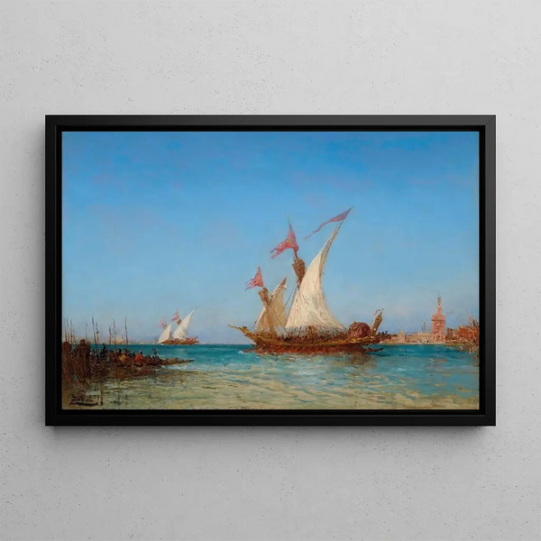Venice Regattas - Félix Ziem — framed artwork on a wall