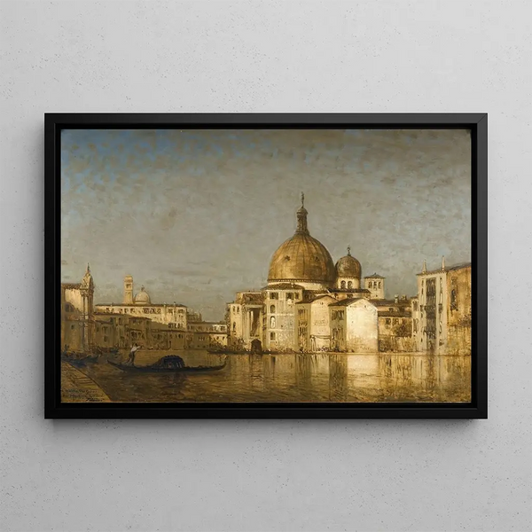 San Simeone Piccolo beyond the Grand Canal, Venice - Félix Ziem — framed artwork on a wall