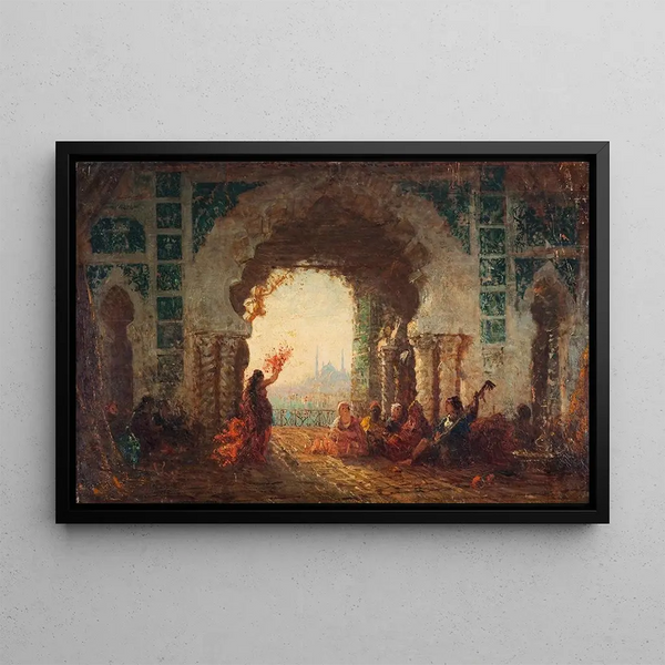 Constantinople Painting, the dance of the soul - Félix Ziem — framed artwork on a wall