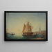 Fisherman and gondolas in the basin - Félix Ziem — framed artwork on a wall