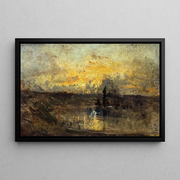 River Turning Painting - Félix Ziem — framed artwork on a wall