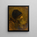 Head of a Man after Rembrandt - Félix Ziem — framed artwork on a wall