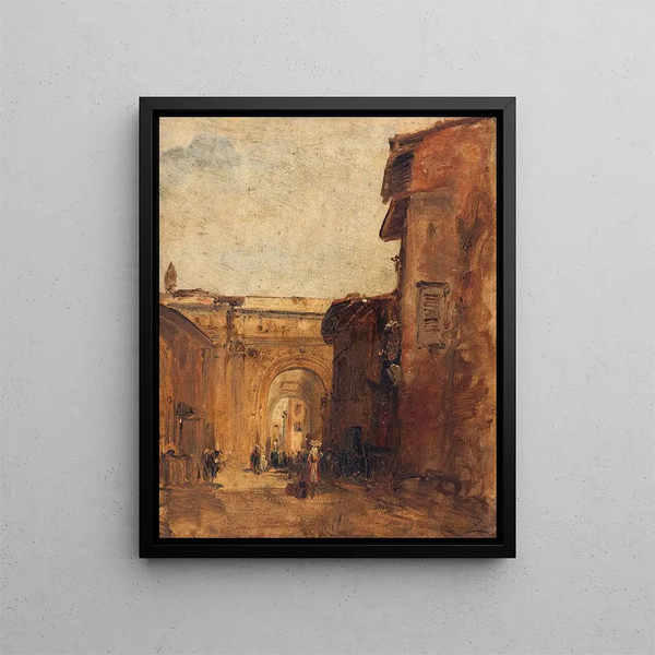 A Street in Florence - Félix Ziem — framed artwork on a wall