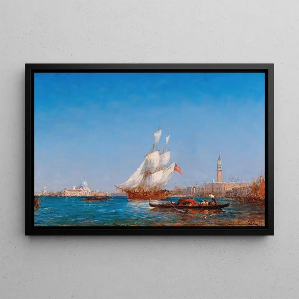 Venice the Basin of Saint Mark - Félix Ziem — framed artwork on a wall