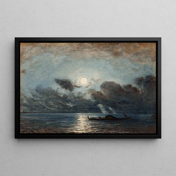 Venice, moonlight - Félix Ziem — framed artwork on a wall