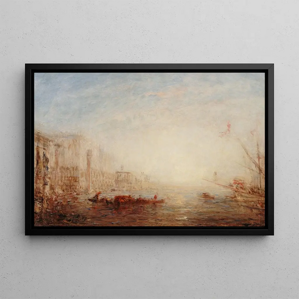 Venice, the Grand Canal at sunrise - Félix Ziem — framed artwork on a wall