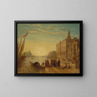 Venice, Quai des Esclavons - Félix Ziem — framed artwork on a wall