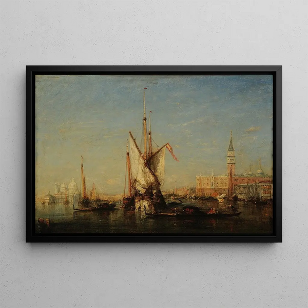 Venice view of San Giorgio - Félix Ziem — framed artwork on a wall