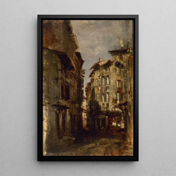 Old houses - Félix Ziem — framed artwork on a wall
