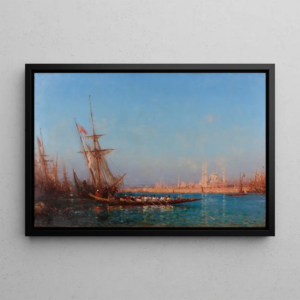 View of Istanbul - Félix Ziem — framed artwork on a wall