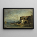 View of Italy the old door - Félix Ziem — framed artwork on a wall