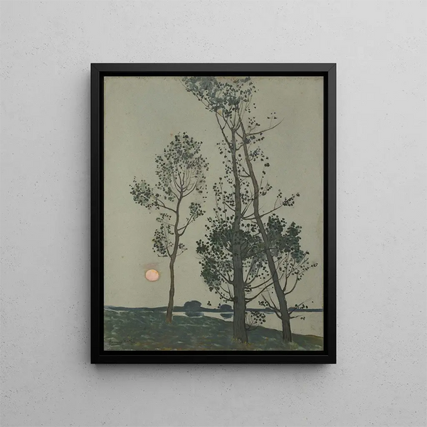 Trees in the moonlight - Florence Esté — framed artwork on a wall