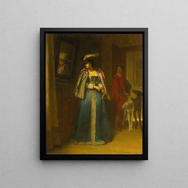 Side view painting - Florent Willems — framed artwork on a wall