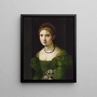 Portrait of a Young Woman - Florentine 16th Century — framed artwork on a wall