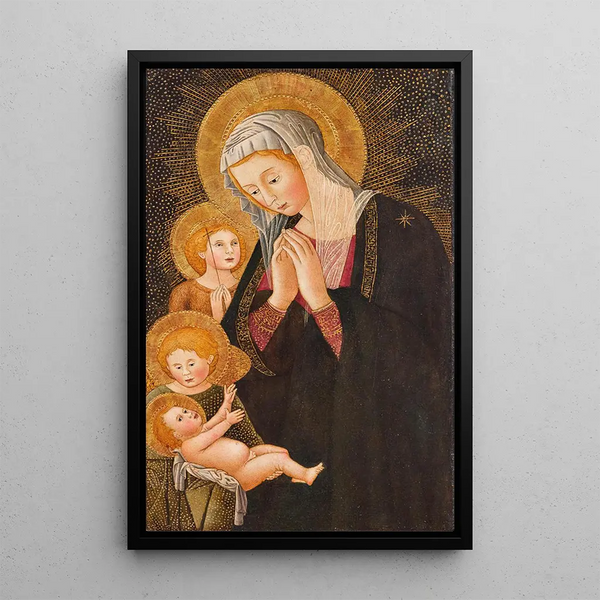 The Virgin and Child with Angels - Florentine School — framed artwork on a wall