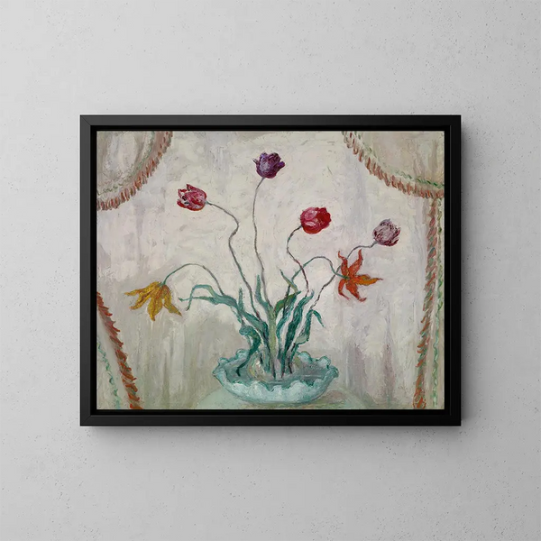 Bol de tulipes - Florine Stettheimer — framed artwork on a wall