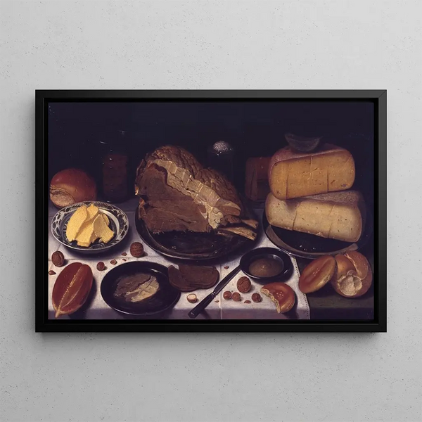 Breakfast Painting - Floris van Schooten — framed artwork on a wall
