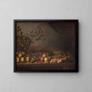 Fruit Basket - Floris van Schooten — framed artwork on a wall