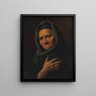 Portrait of an Old Woman - Fodor Petrovitch Tchoumakoff — framed artwork on a wall