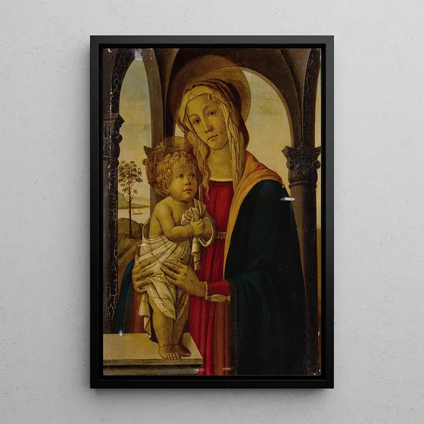 Virgin and Child - Botticelli School — framed artwork on a wall