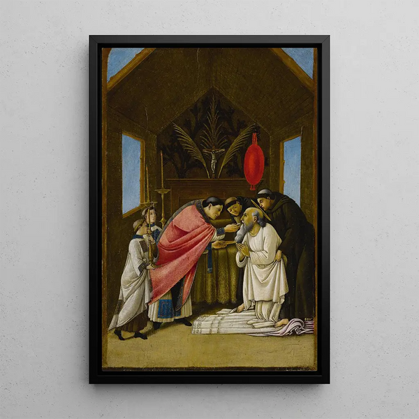 La Dernière Communion de Saint Jérôme - Ecole de Botticelli — framed artwork on a wall