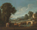 a landscape with Christ on the road to Emmaus - School of Filippo Teodoro de Liagno — artwork view