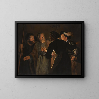 The reniement of Saint Peter - School of Gerard Seghers — framed artwork on a wall