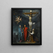 The Christ on the Cross with Saint John and Mary Magdalene - School of Jacques Stella — framed artwork on a wall