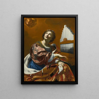 Sainte Cécile - School of Simon Vouet — framed artwork on a wall