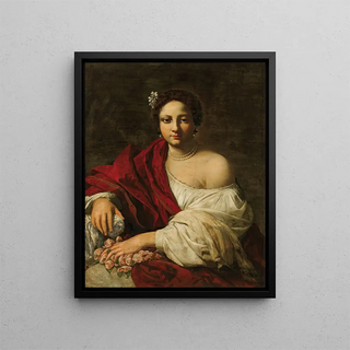 Sainte Dorothée - School of Simon Vouet — framed artwork on a wall