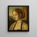Portrait of a Young Woman - School of the Master of the Holy Blood — framed artwork on a wall