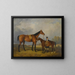 a Stableman with his horse holding his master's horse - School of William Barraud — framed artwork on a wall
