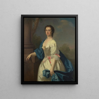 Portrait of a Lady - School of Allan Ramsay — framed artwork on a wall