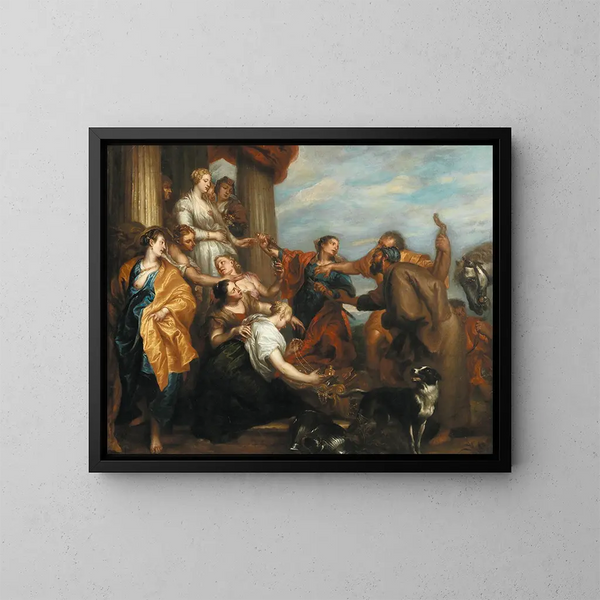 Achilles among the daughters of Lycomedes - School of Antoine van Dyck — framed artwork on a wall