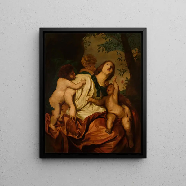 Allegory of Caritas - School of Antoine van Dyck — framed artwork on a wall