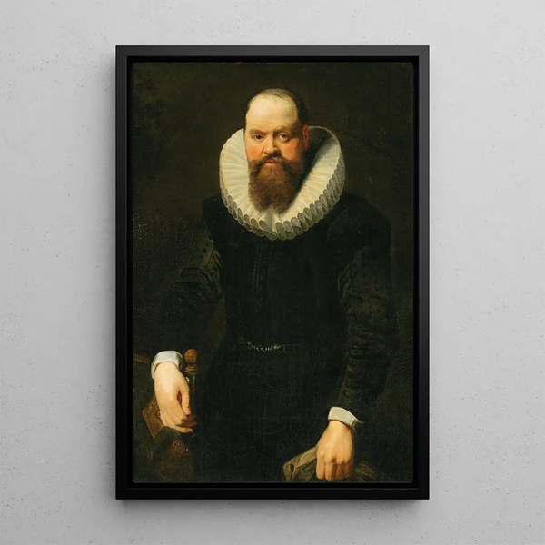 Portrait of a Man - School of Antoine van Dyck — framed artwork on a wall