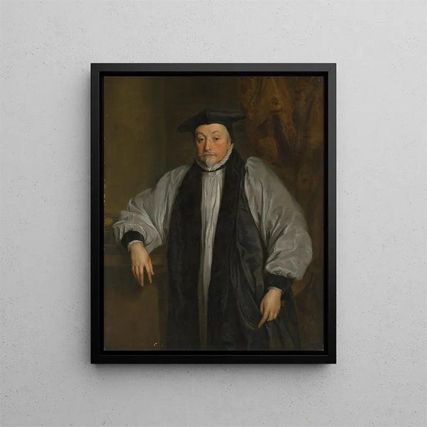 Portrait of Archbishop William Laud - School of Antoine van Dyck — framed artwork on a wall