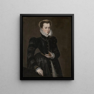 Portrait of a Lady at Court - School of Antonis Mor — framed artwork on a wall