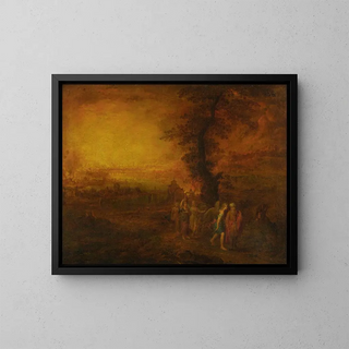Tobias and the Angel - School of Daniel van Heil — framed artwork on a wall