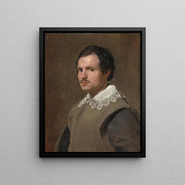 Portrait of a young man - Diego Velázquez School — framed artwork on a wall