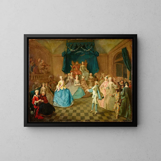 Court Dance - Gravelot School — framed artwork on a wall