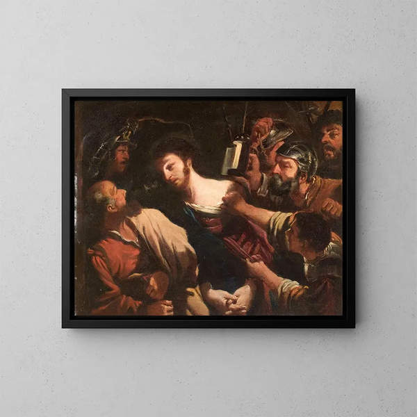 La Trahison du Christ - Ecole de Guercino — framed artwork on a wall