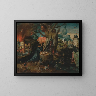La Tentation de saint Antoine - School of Jérôme Bosch — framed artwork on a wall
