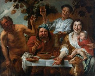 The Satyr and the Peasant - School of Jacob Jordaens — artwork view