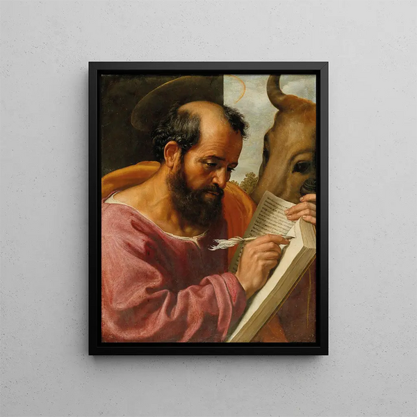 Saint Luke the Evangelist - School of Jacob Jordaens — framed artwork on a wall