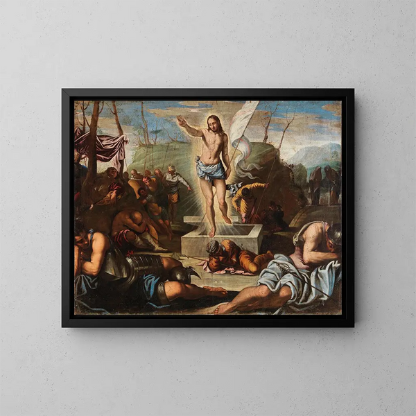 The Resurrection of Christ - School of Jacopo Tintoretto — framed artwork on a wall